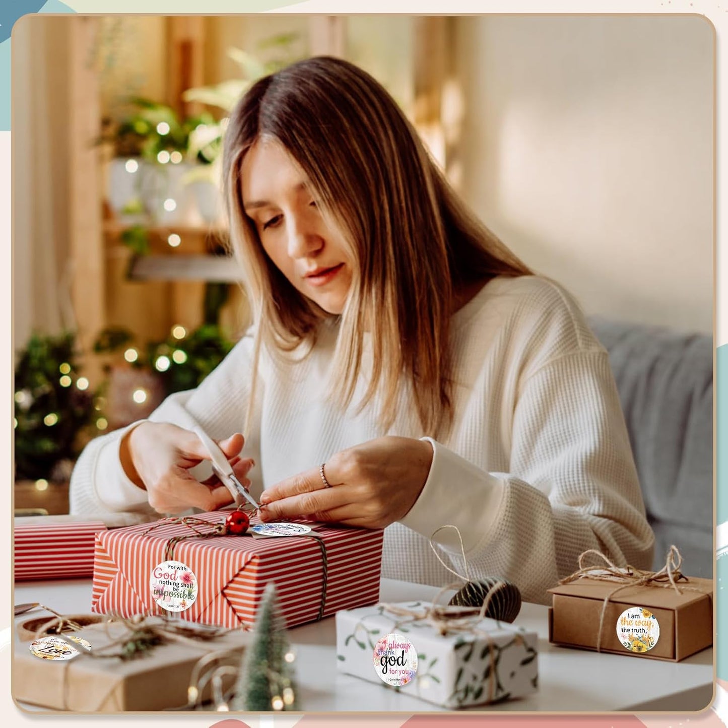 600 Pcs Floral Christian Stickers, 24 Styles Bible Verse Scripture Stickers Religious Inspirational Decals for Crafts Cards Envelope Seals and Christian Party, 1.5 Inch