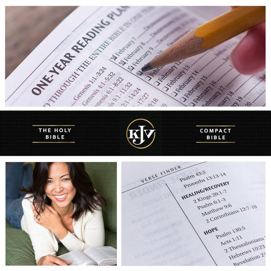 The Holy Bible, King James Version (KJV) Pink Faux Leather Compact