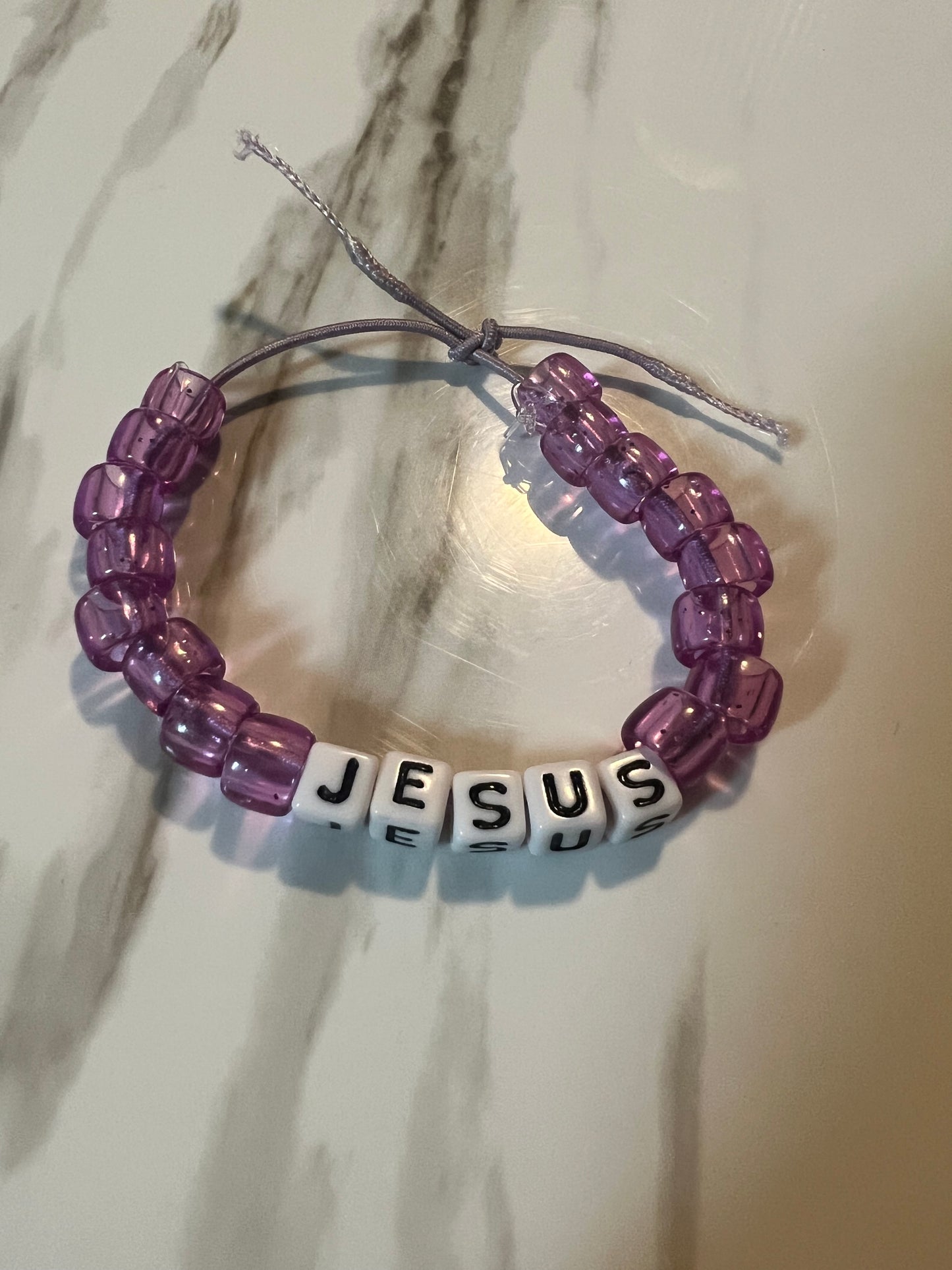 Handmade Glitter Christian Bracelet