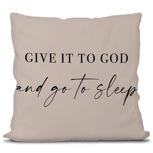 Knibeo Give It to God and Go to Sleep, Decorative Pillows Covers for Bed, Throw Pillows Cover for Bed,12x20 Pillow Cover,Decorative Bed Pillows for Bedroom Room(12x20, White)