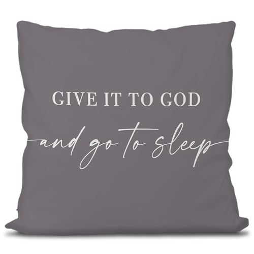 Knibeo Give It to God and Go to Sleep, Decorative Pillows Covers for Bed, Throw Pillows Cover for Bed,12x20 Pillow Cover,Decorative Bed Pillows for Bedroom Room(12x20, White)