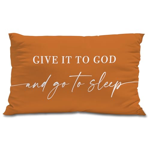 Knibeo Give It to God and Go to Sleep, Decorative Pillows Covers for Bed, Throw Pillows Cover for Bed,12x20 Pillow Cover,Decorative Bed Pillows for Bedroom Room(12x20, White)