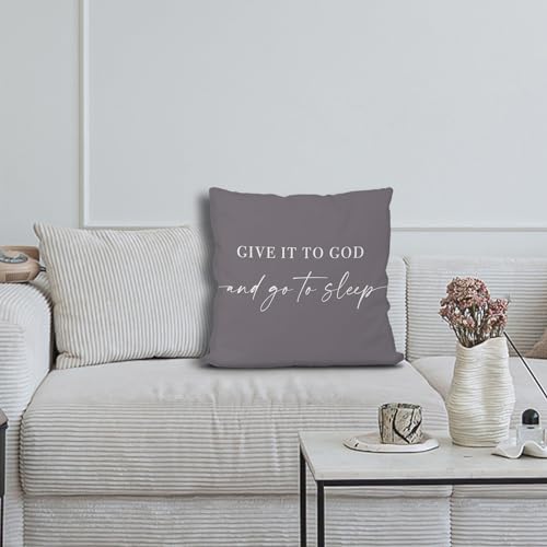 Knibeo Give It to God and Go to Sleep, Decorative Pillows Covers for Bed, Throw Pillows Cover for Bed,12x20 Pillow Cover,Decorative Bed Pillows for Bedroom Room(12x20, White)