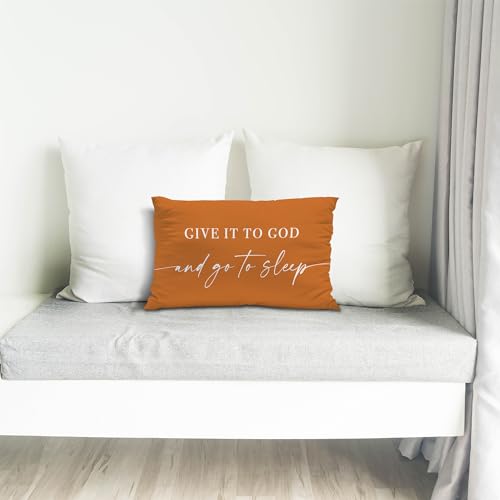 Knibeo Give It to God and Go to Sleep, Decorative Pillows Covers for Bed, Throw Pillows Cover for Bed,12x20 Pillow Cover,Decorative Bed Pillows for Bedroom Room(12x20, White)