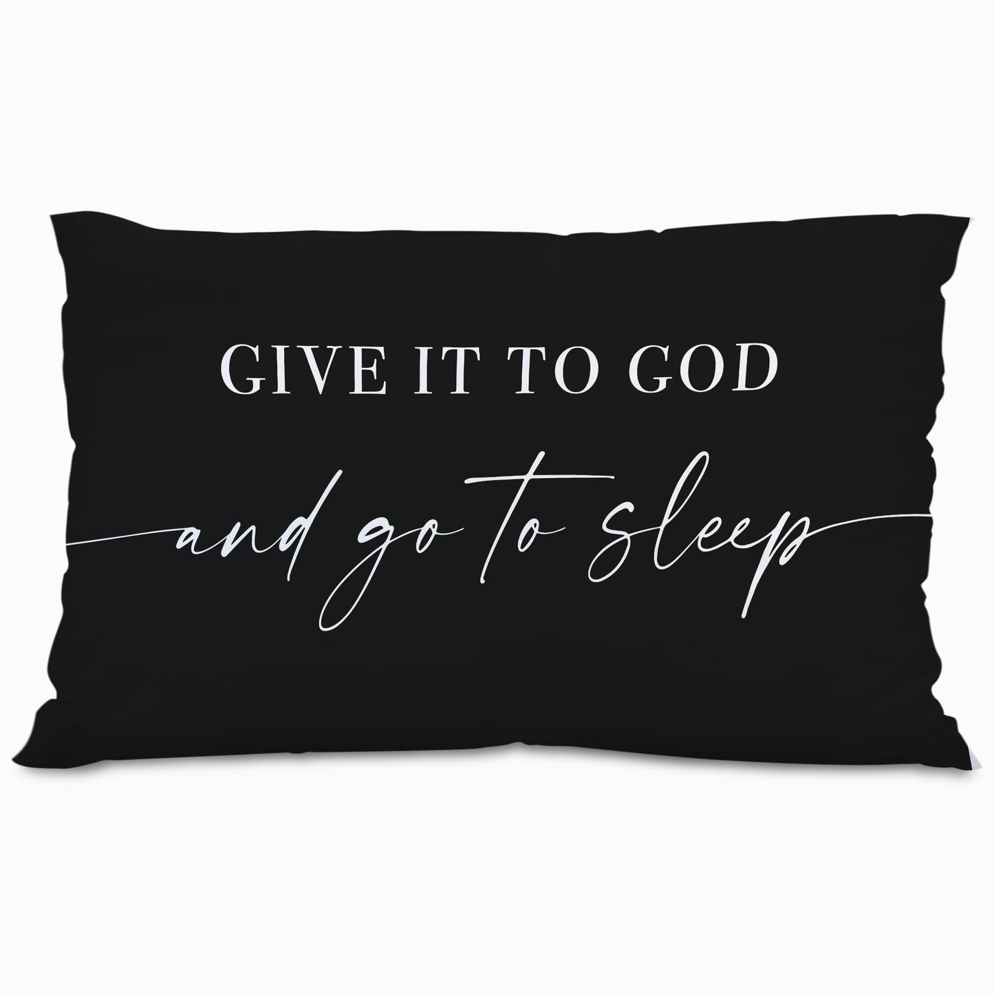 Knibeo Give It to God and Go to Sleep, Decorative Pillows Covers for Bed, Throw Pillows Cover for Bed,12x20 Pillow Cover,Decorative Bed Pillows for Bedroom Room(12x20, White)