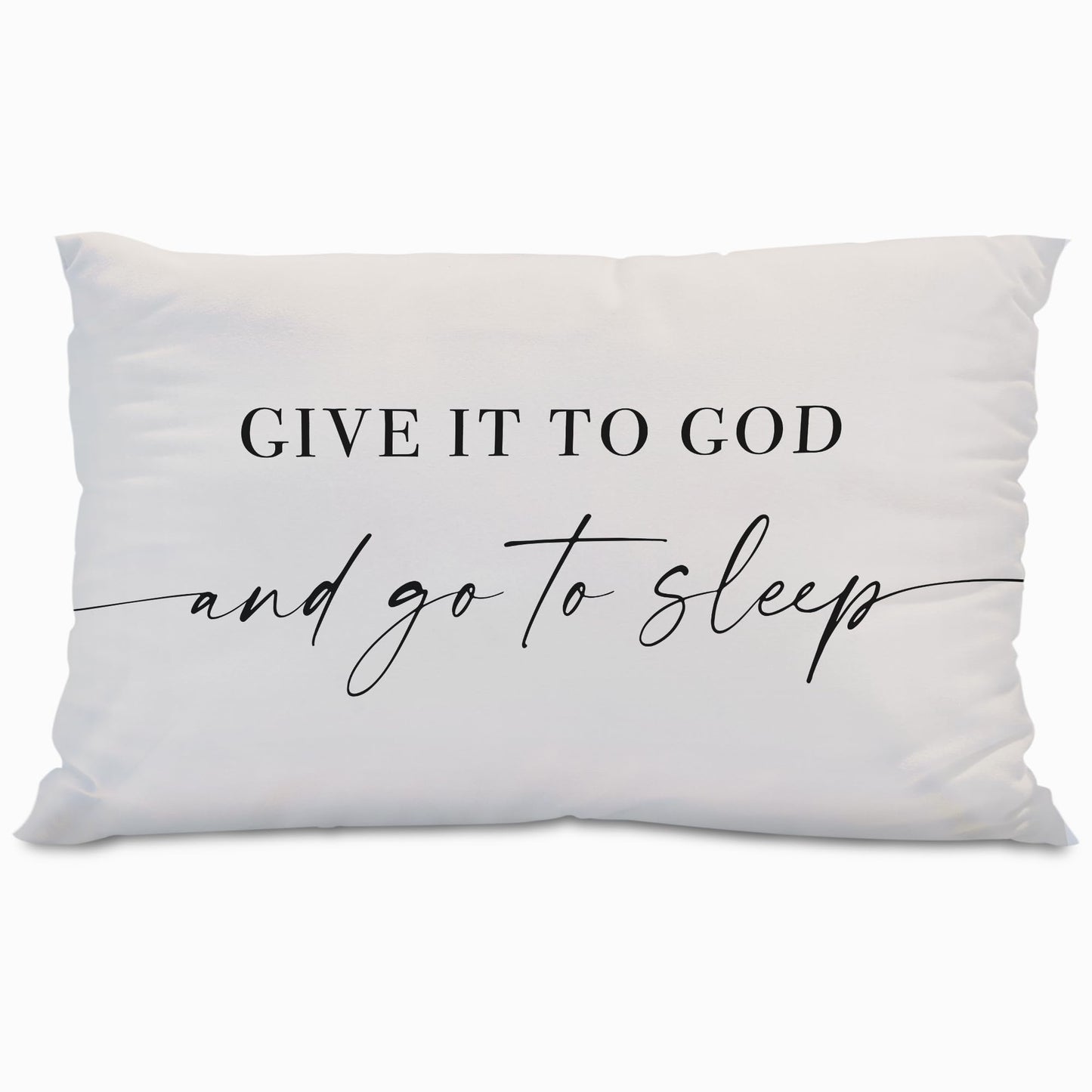 Knibeo Give It to God and Go to Sleep, Decorative Pillows Covers for Bed, Throw Pillows Cover for Bed,12x20 Pillow Cover,Decorative Bed Pillows for Bedroom Room(12x20, White)