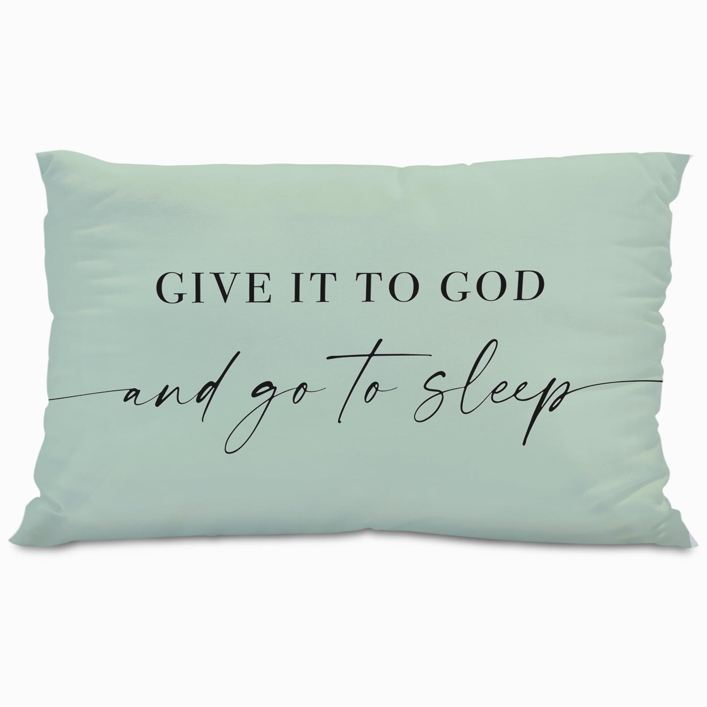 Knibeo Give It to God and Go to Sleep, Decorative Pillows Covers for Bed, Throw Pillows Cover for Bed,12x20 Pillow Cover,Decorative Bed Pillows for Bedroom Room(12x20, White)