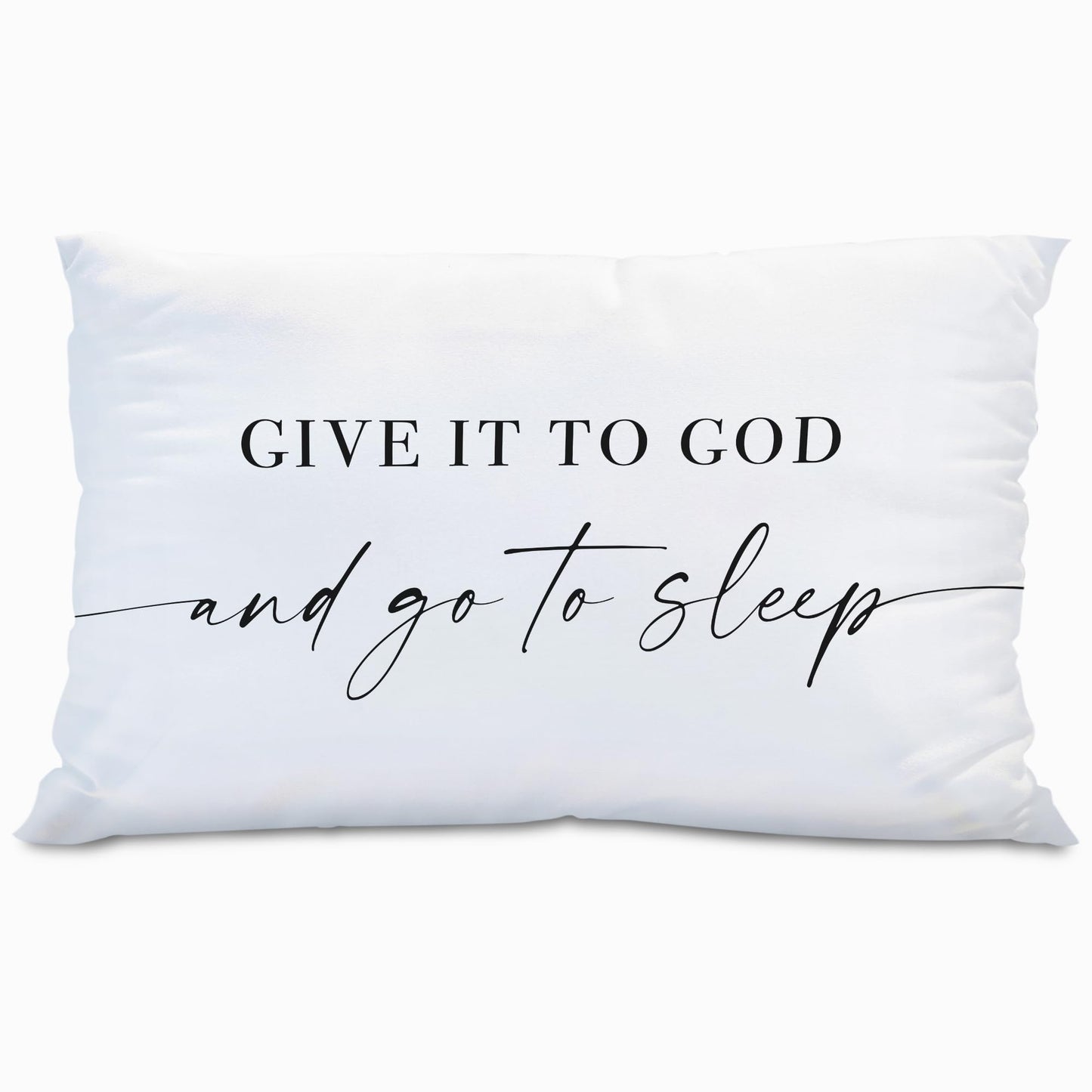 Knibeo Give It to God and Go to Sleep, Decorative Pillows Covers for Bed, Throw Pillows Cover for Bed,12x20 Pillow Cover,Decorative Bed Pillows for Bedroom Room(12x20, White)