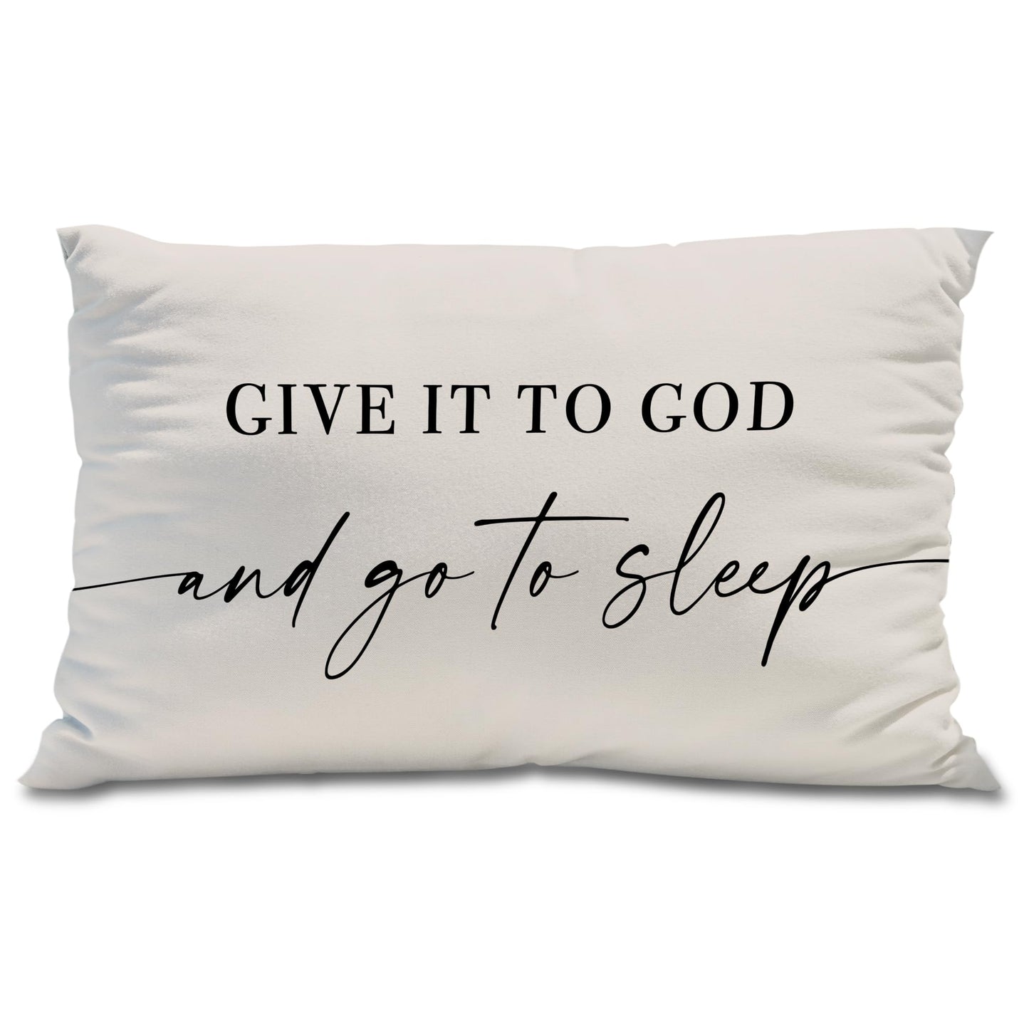 Knibeo Give It to God and Go to Sleep, Decorative Pillows Covers for Bed, Throw Pillows Cover for Bed,12x20 Pillow Cover,Decorative Bed Pillows for Bedroom Room(12x20, White)