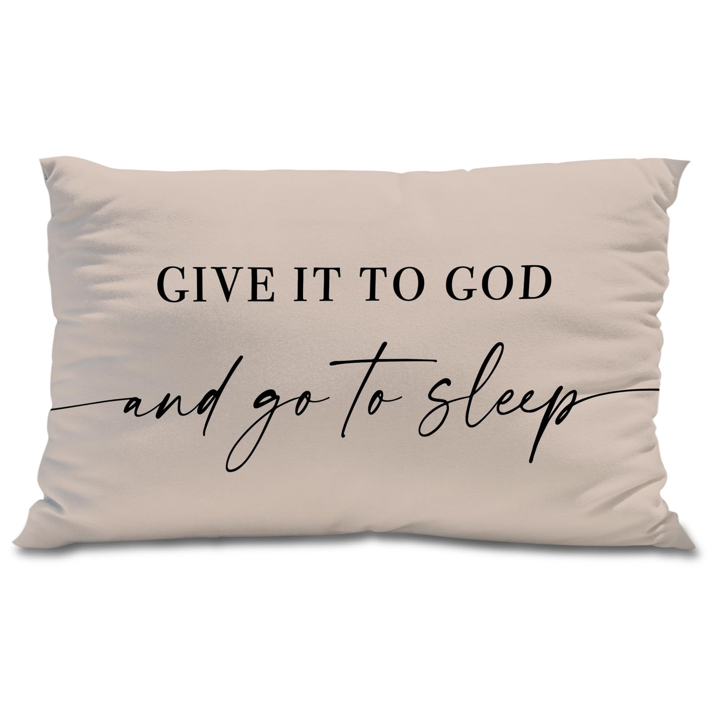 Knibeo Give It to God and Go to Sleep, Decorative Pillows Covers for Bed, Throw Pillows Cover for Bed,12x20 Pillow Cover,Decorative Bed Pillows for Bedroom Room(12x20, White)