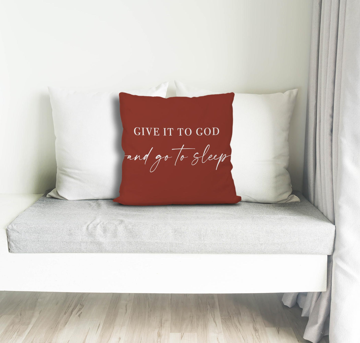 Knibeo Give It to God and Go to Sleep, Decorative Pillows Covers for Bed, Throw Pillows Cover for Bed,12x20 Pillow Cover,Decorative Bed Pillows for Bedroom Room(12x20, White)