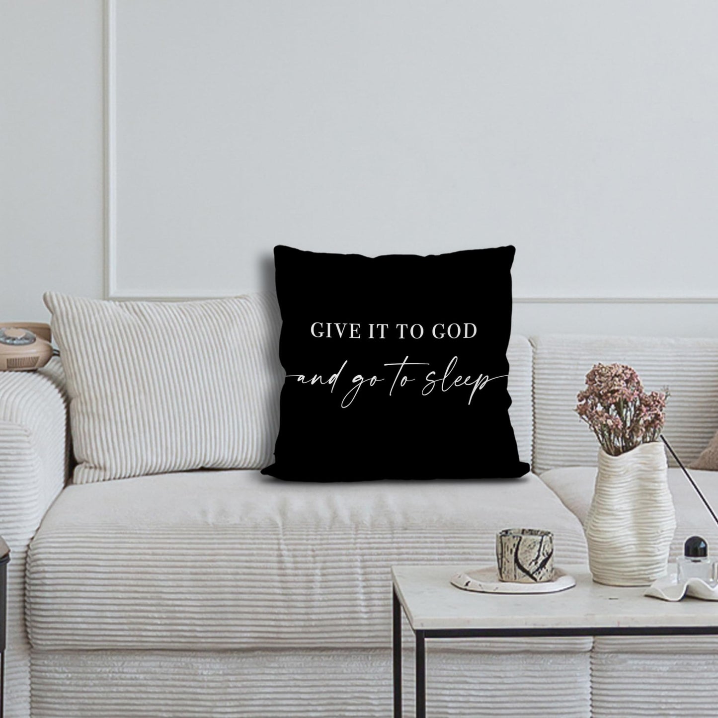 Knibeo Give It to God and Go to Sleep, Decorative Pillows Covers for Bed, Throw Pillows Cover for Bed,12x20 Pillow Cover,Decorative Bed Pillows for Bedroom Room(12x20, White)