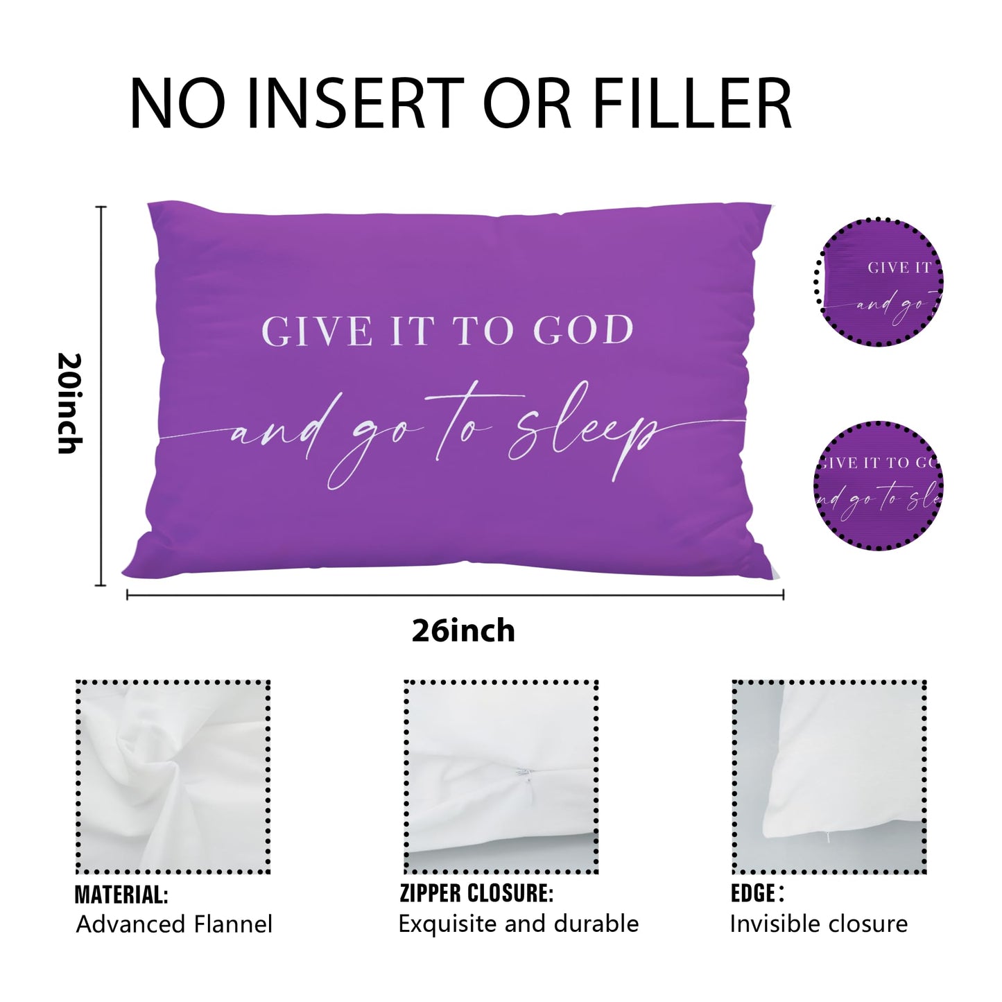 Knibeo Give It to God and Go to Sleep, Decorative Pillows Covers for Bed, Throw Pillows Cover for Bed,12x20 Pillow Cover,Decorative Bed Pillows for Bedroom Room(12x20, White)