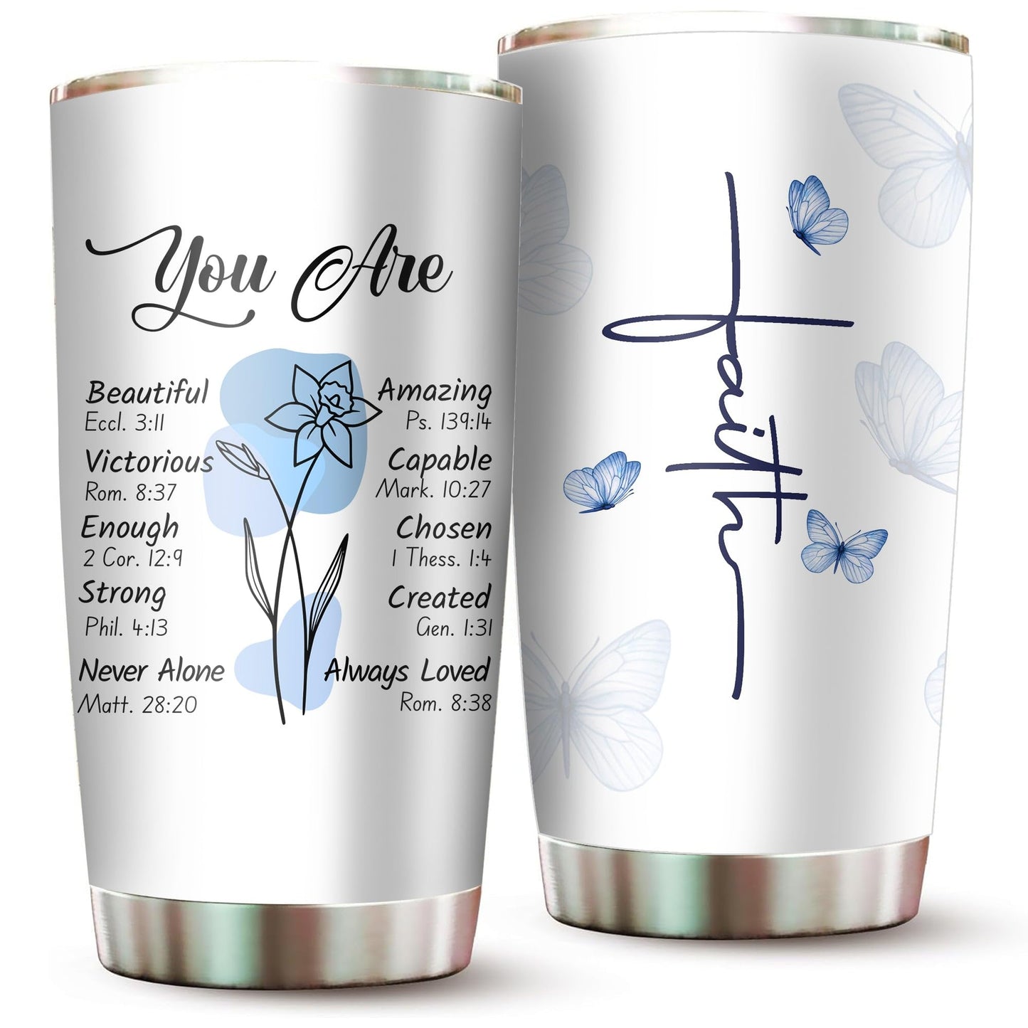 Christian Gifts for Women Faith - Christian Tumblers for Women Bible Gifts - Christian Tumbler Religious Gifts Spiritual Encouragement Inspirational Gifts for Women Stainless Steel Tumbler 20oz