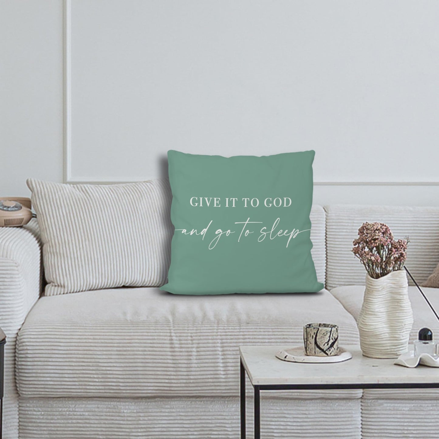 Knibeo Give It to God and Go to Sleep, Decorative Pillows Covers for Bed, Throw Pillows Cover for Bed,12x20 Pillow Cover,Decorative Bed Pillows for Bedroom Room(12x20, White)