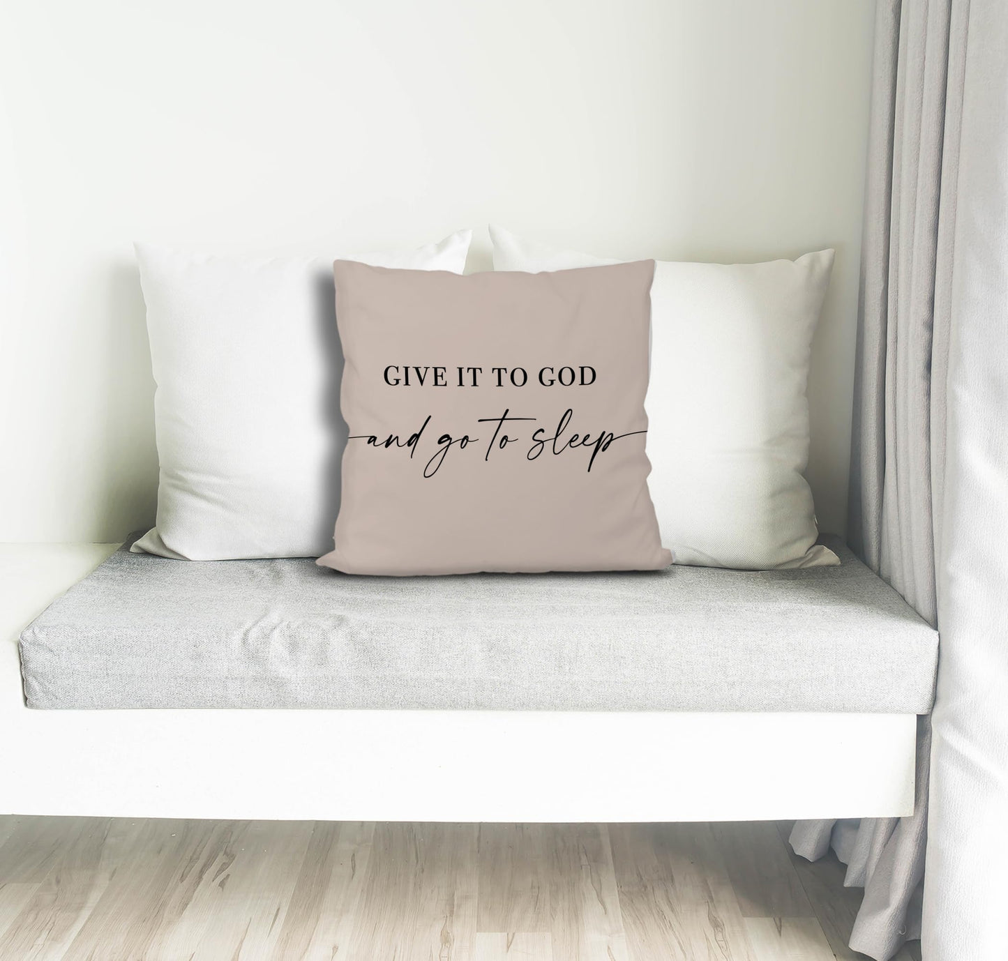 Knibeo Give It to God and Go to Sleep, Decorative Pillows Covers for Bed, Throw Pillows Cover for Bed,12x20 Pillow Cover,Decorative Bed Pillows for Bedroom Room(12x20, White)