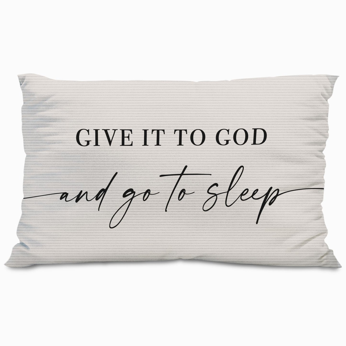 Knibeo Give It to God and Go to Sleep, Decorative Pillows Covers for Bed, Throw Pillows Cover for Bed,12x20 Pillow Cover,Decorative Bed Pillows for Bedroom Room(12x20, White)