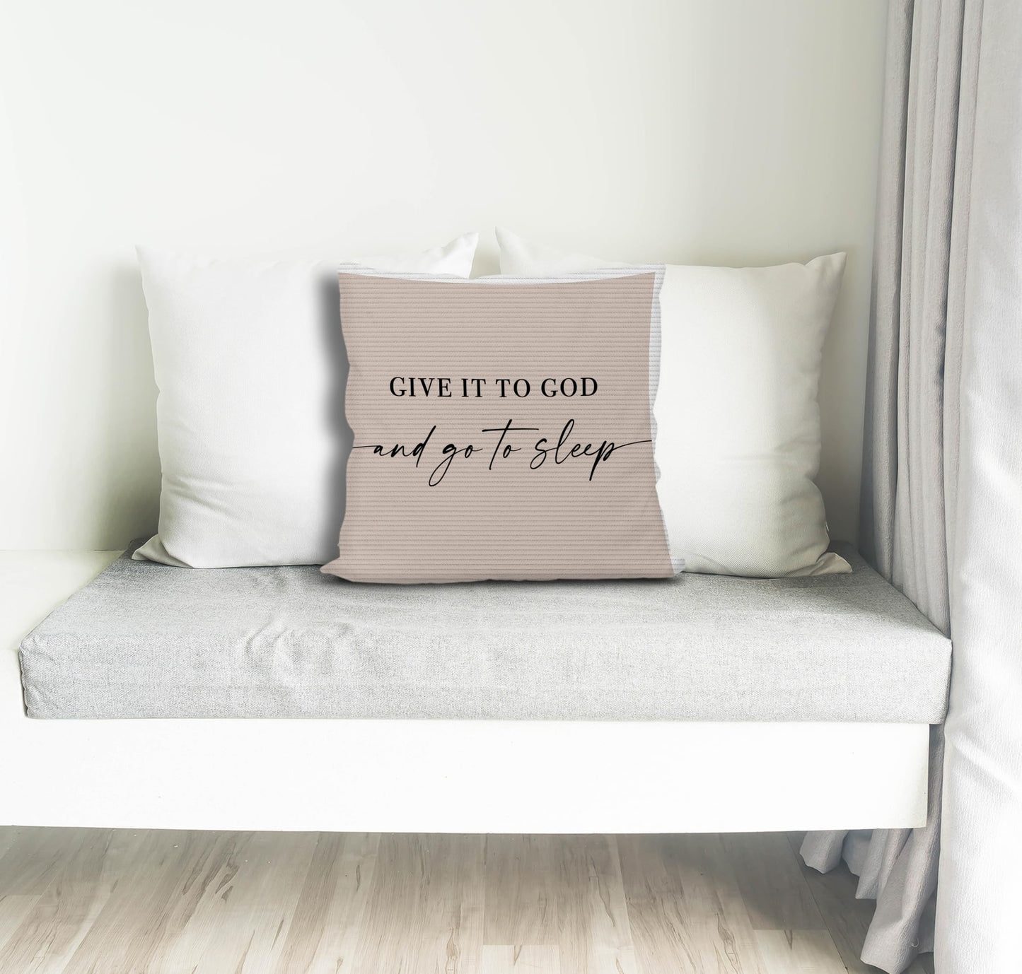 Knibeo Give It to God and Go to Sleep, Decorative Pillows Covers for Bed, Throw Pillows Cover for Bed,12x20 Pillow Cover,Decorative Bed Pillows for Bedroom Room(12x20, White)